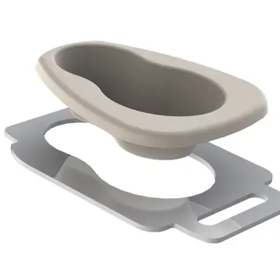 Plastic holder for disposable bedpan
